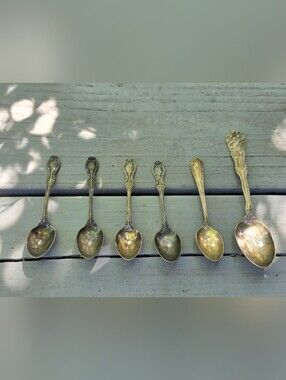 6 Antique Silver Spoons